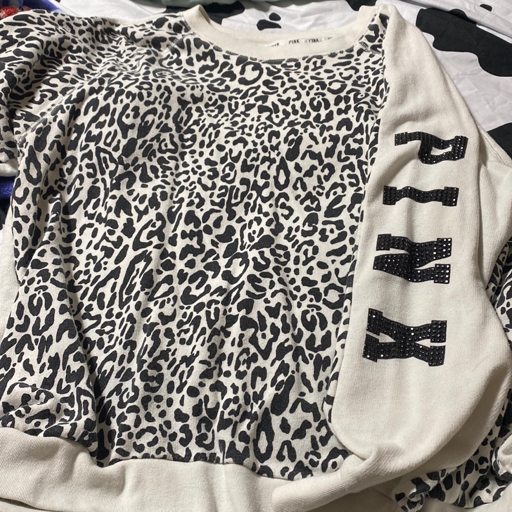 PINK leopard print sweatshirt